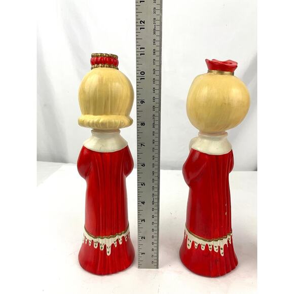VTG Ceramic Christmas Carolers Candle Holders Lot of 3 Choir Girls 1960s - Picture 5 of 14